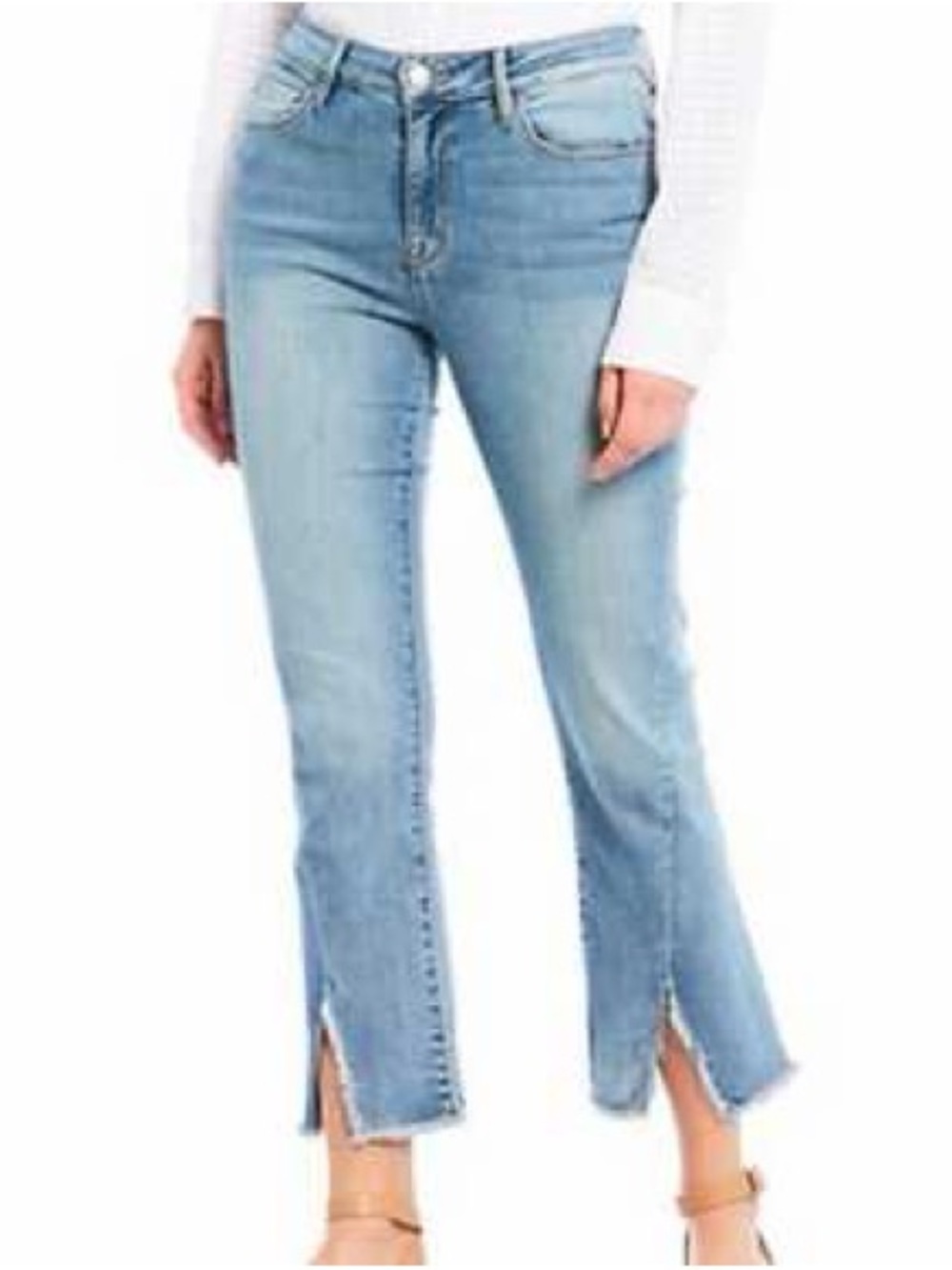 Sanctuary Light Blue Cropped Jeans with Front Slits